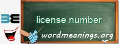 WordMeaning blackboard for license number